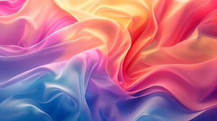 Obraz premium Abstract colorful silk fabric texture background, pink, orange, yellow, blue, purple
