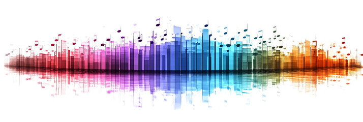 Colorful sound wave graphic representation music visualization digital art transparent background