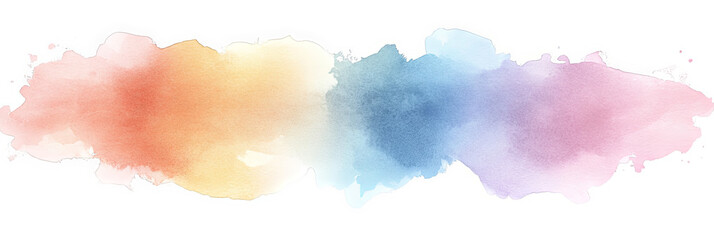 Colorful watercolor paint stroke abstract art for design projects transparent background