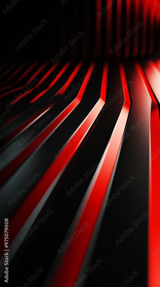 Poster abstract black and red geometric pattern with dynamic lines, modern design concept