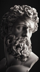 Ancient greek statue, portrait of Poseidon