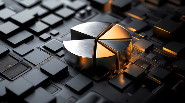 Three-dimensional pie chart for data visualization