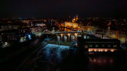 Nocne ujęcia Wrocławia © sopthedrone