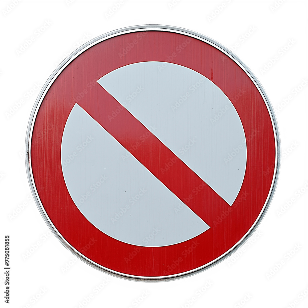 Wall mural round no entry traffic sign with a red circle and diagonal line isolated on a transparent background