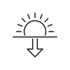 Sunset Icon - Sun Down Icon