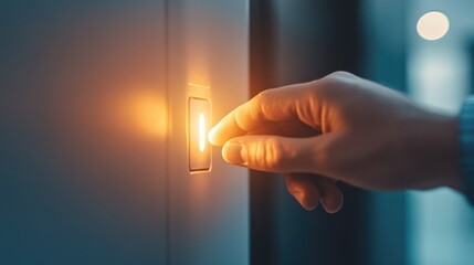 Saving Electricity by Turning Off the Light. AI generated illustration.