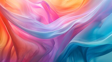 Abstract colorful fabric texture background. Gradient rainbow colors of pink, blue, orange, and yellow.