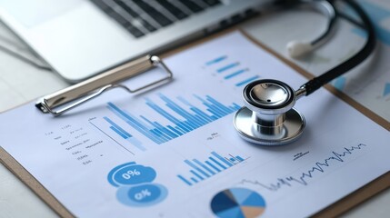 Stethoscope and Healthcare Business Growth. AI generated illustration.