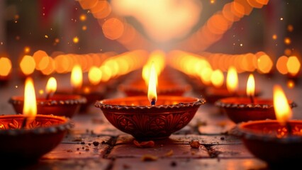 A festive Rangoli scene. A celebration of Diwali