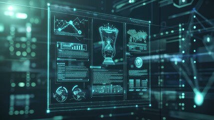 Fototapeta premium Compliance rules and regulations on virtual screen. AI generated illustration.