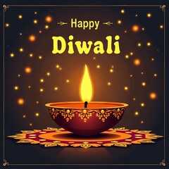 simple poster wishing happy Diwali.