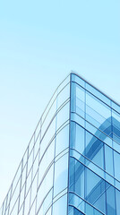 Futuristic design of curved glass building