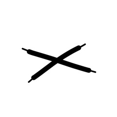 black shoelace vector