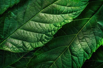 Obraz premium Green leaf texture. Leaf texture background Green leaf