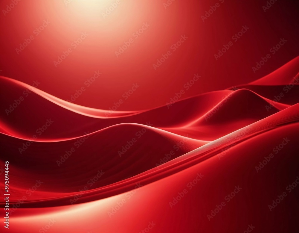Poster flowing red 3d waves creates a sense of motion and rhythm against a dark backdrop. the composition e