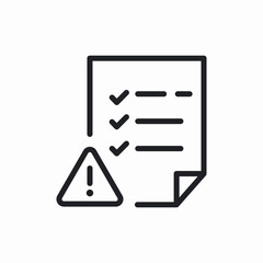 check list exclamation mark icon sign vector