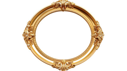 Obraz premium Gold shiny vintage frame on transparent background
