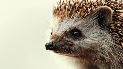 Fototapeta premium Closeup of Hedgehog Face with Spikes and Whiskers