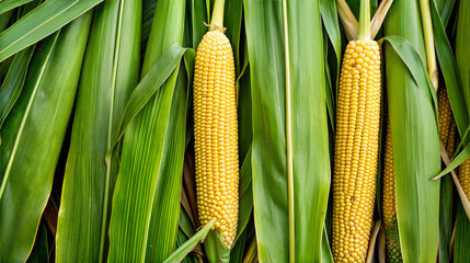 Green Leaves and Corn Cobs Background for Presentations and Website Design
