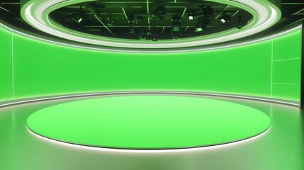 Virtual News Studio Set. AI generated illustration