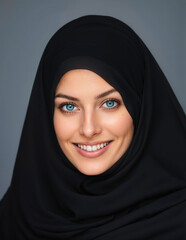 Naklejka premium Portrait of a young beautiful woman. Generative AI