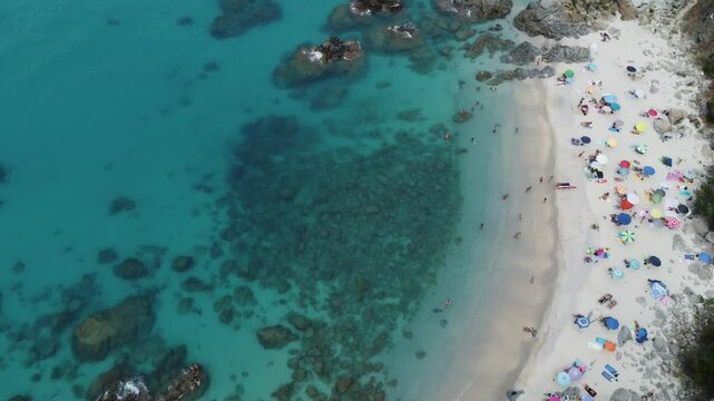 Rock underwater - sea water of Tropea Reef in Italy
