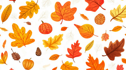 Fototapeta premium “Beautiful, bright, colorful autumn leaves falling in the air against ON background. Evokes a zero-gravity or levitation autumn concept. High-resolution image.”