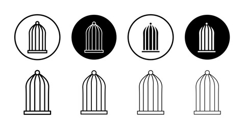 Bird cage icon logo set vector
