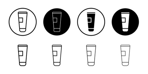 Cream tube icon logo set vector