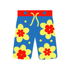 Colorful summer swimwear and accessories for beach days, swimsuit, swimming trunks, shorts	