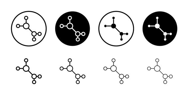 Ethylene molecule icon logo set vector