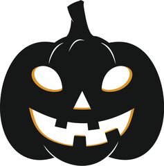 Halloween Pumpkin Flat Icon Illustrator Artwork