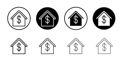 House for sale icon logo set vector