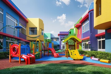 Children Playing and Learning in a Kindergarten Classroom