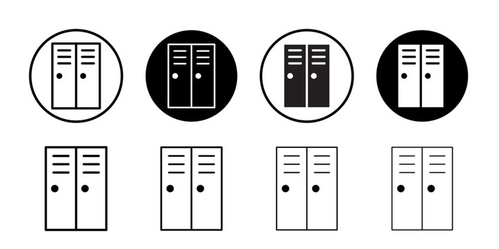 Locker icon logo set vector
