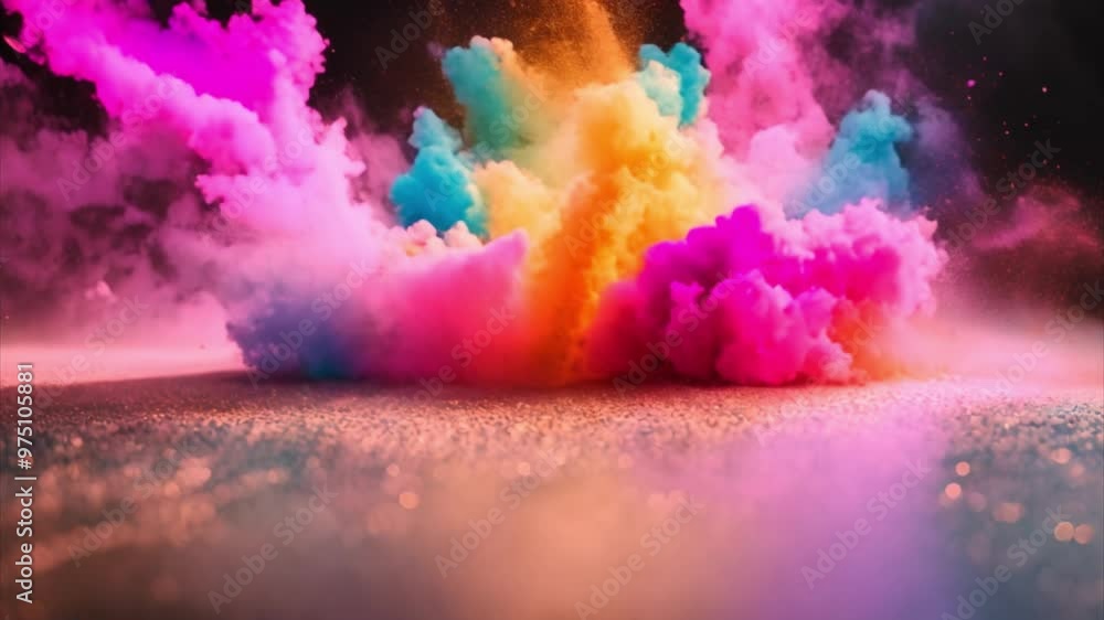 Sticker Colorful Smoke Explosion