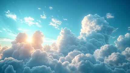 an Serene sky with soft white clouds against a clear blue backdrop.