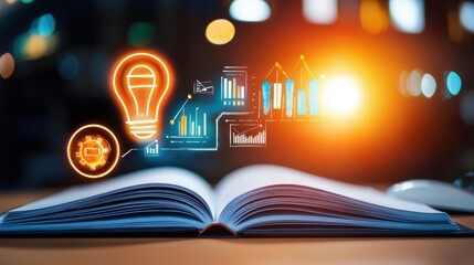 Fototapeta premium Ideas in Bloom: Watercolor Business Plan Visualization for Innovation and Vision