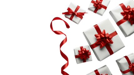 Christmas gifts on transparent background