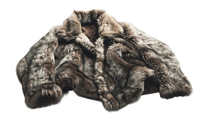 Fur coat on transparent background