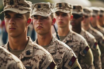 Fototapeta premium Marines in Uniform on Duty