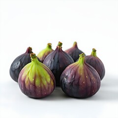 A bunch of ripe figs isolated on white background.