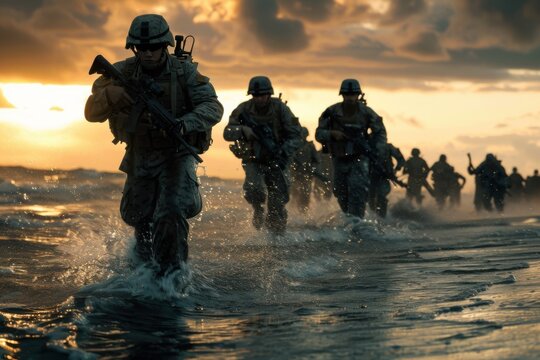 Marines in Uniform on Duty