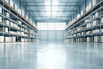 Exploring ai potential in retail storage  a bright, spacious warehouse for data management solutions