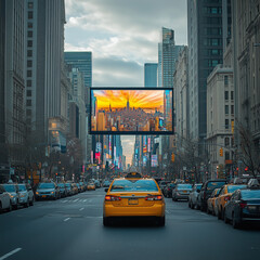 Skyline Marketing: Extended Landscape Digital Marketing Screen Atop Urban Rooftops