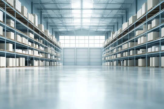 Exploring ai potential in retail storage  a bright, spacious warehouse for data management solutions