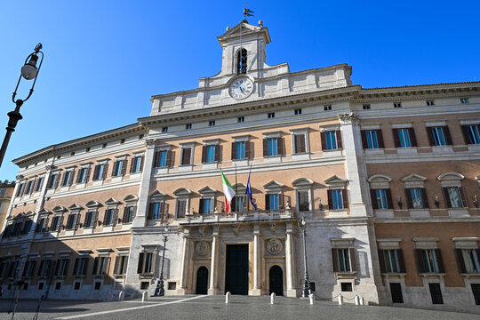 Parliament building Montecitorio palace - Rome, Italy
