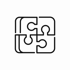 puzzle shape icon sign vector