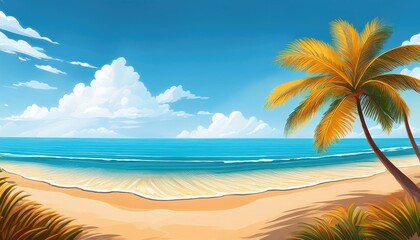 Obraz premium Palm trees on a tropical beach