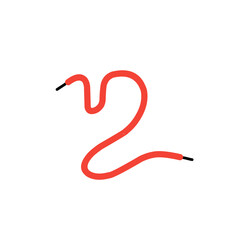 red shoelace vector element